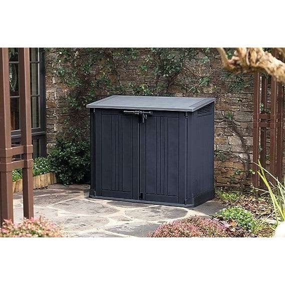 Keter Store It Out Nova 880L Storage Box (with pistons) – Dark Grey with Light Grey Lid