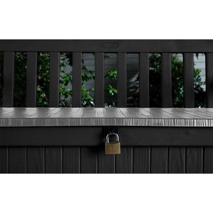 Keter Eden 265L Plastic Storage Bench – Dark Grey