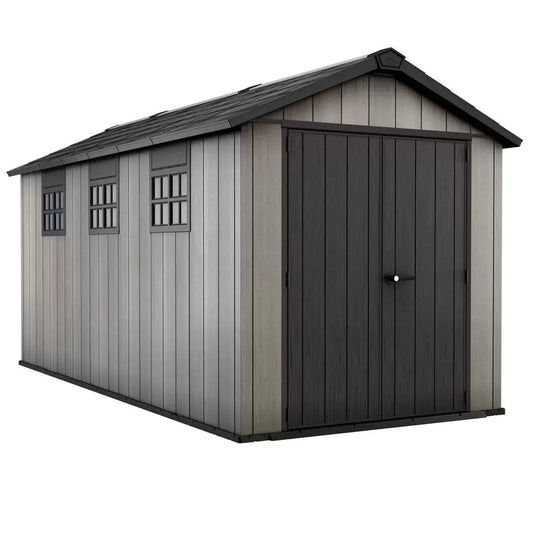 Keter 7.5′ x 15′ Oakland Heavy Duty Plastic Shed – Grey