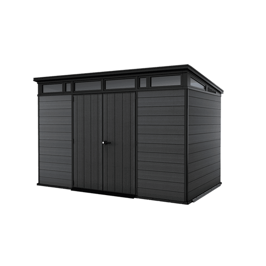 Keter Artisan 7×11 ft Pent Dark-Grey Plastic 2 door Shed with floor & 1 window