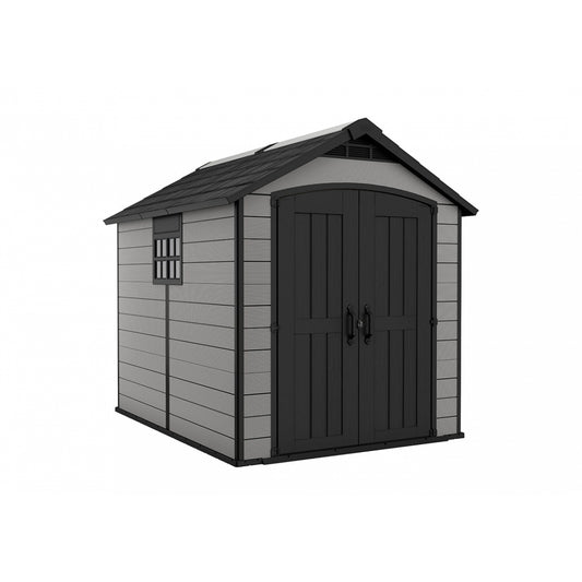 Keter 7.5’x9′ Premier Heavy Duty Plastic Shed – Grey