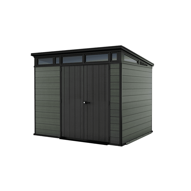 Keter 9’x 7′ Cortina Heavy Duty Plastic Pent Shed – Green